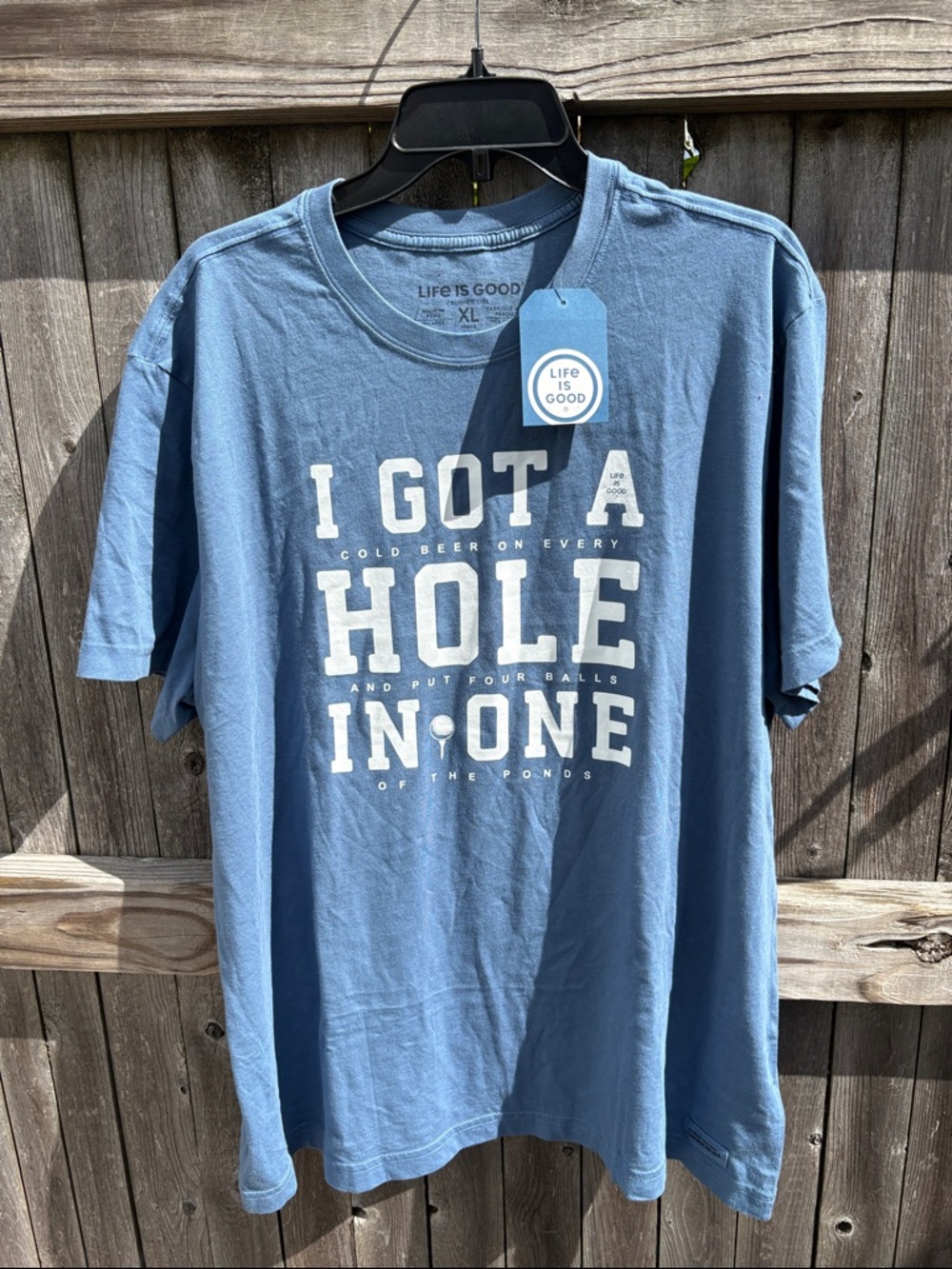 Life Is Good XL cotton funny golf tee. NWT!